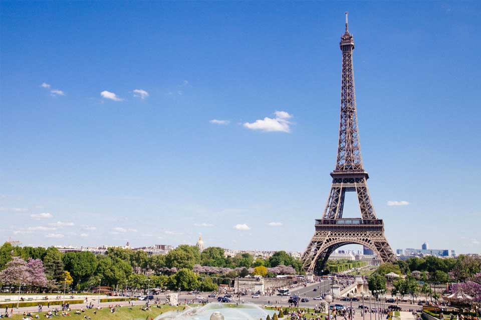 View of the Eiffel Tower from afar